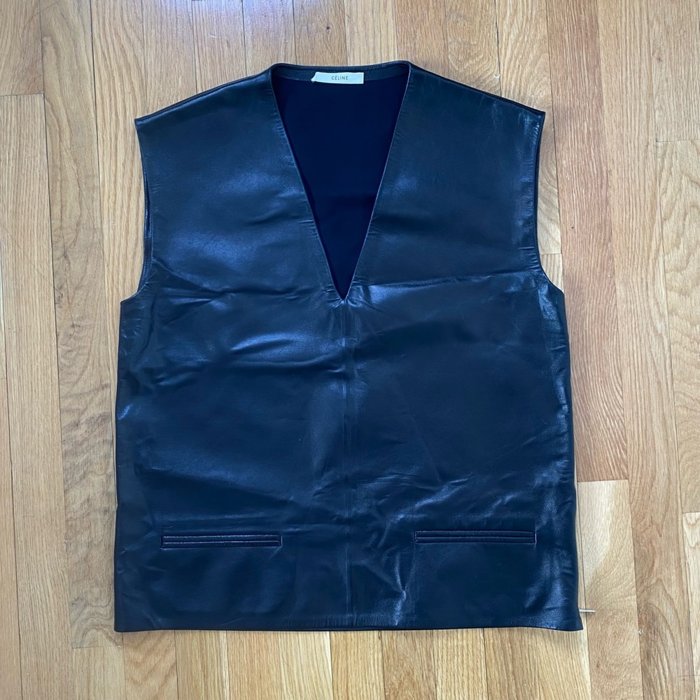 Celine Black Vest Classic Minimalist Design